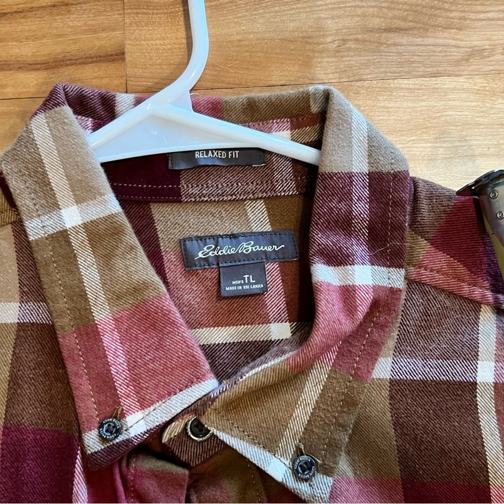 Eddie Bauer Plaid Shirt - Red and Brown